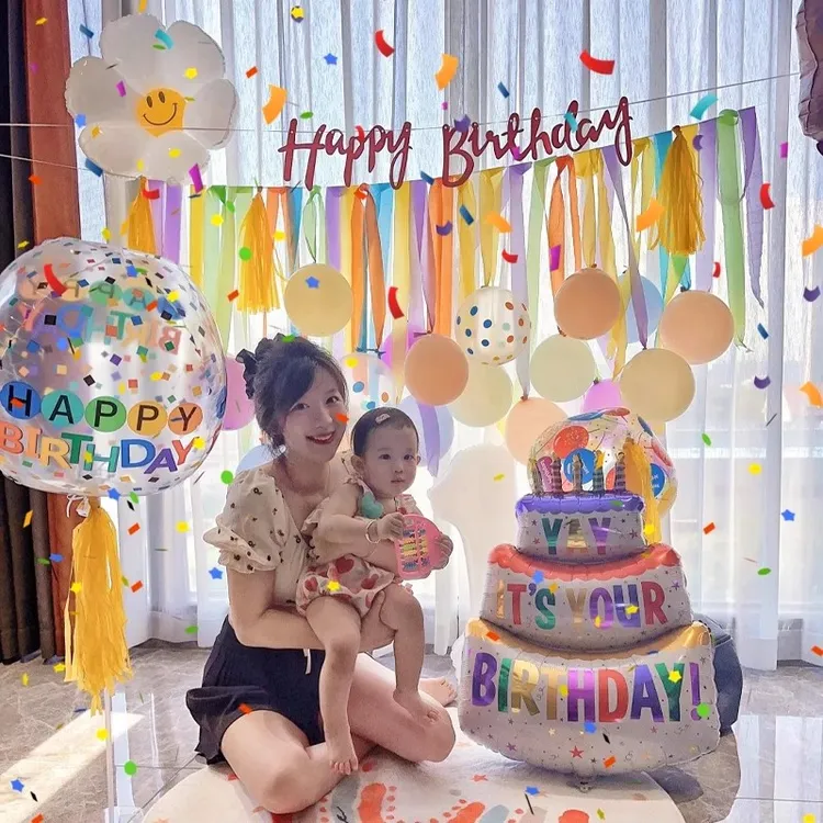 周岁生日背景墙男孩女孩宝宝儿童布置装饰品场景气球拍照氛围派对
