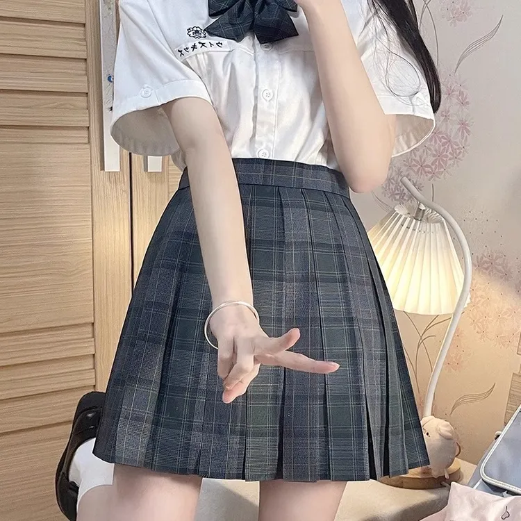 米蔓樱秋田立中jk裙子39cm原创jk格裙百褶裙女夏天jk半裙短款格子