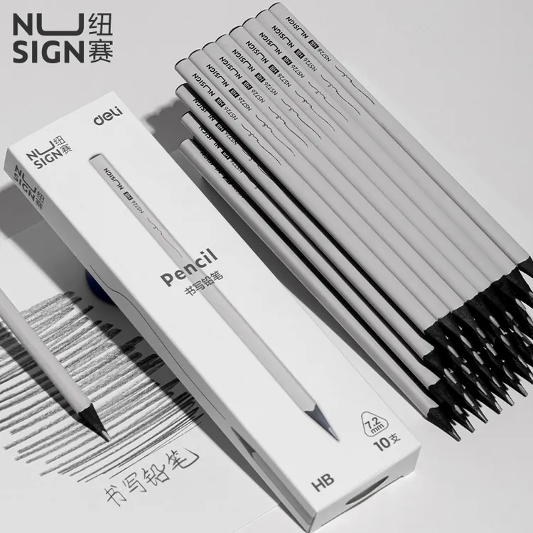 【小灰杆】得力纽赛黑木铅笔三角杆铅笔小学生专用书写2B/HB铅笔