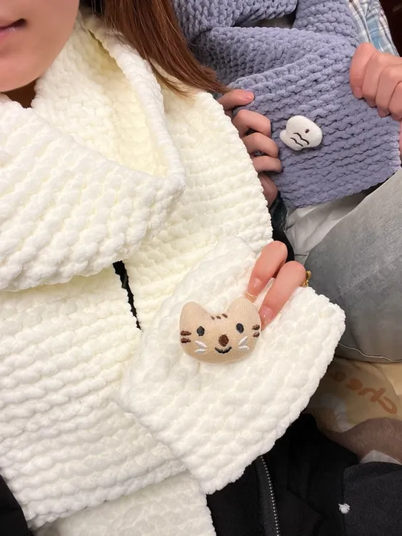 手工diy围巾材料小猫小鱼闺蜜松弛感礼物送女生男生