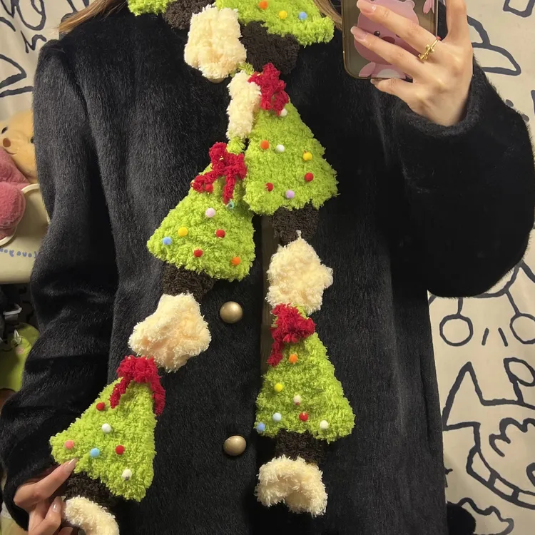 手工DIY材料包创意自制编织可爱圣诞树圣诞围巾礼物送女生