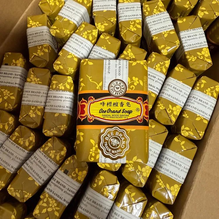 【拍3块包邮】印尼蜂标檀香皂植物配方洗手洗脸洗澡沐浴古法皂125g
