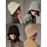 开间/秋冬刚需素颜神器 chao幼羊驼温暖極简佰搭针织盆栽帽渔夫帽