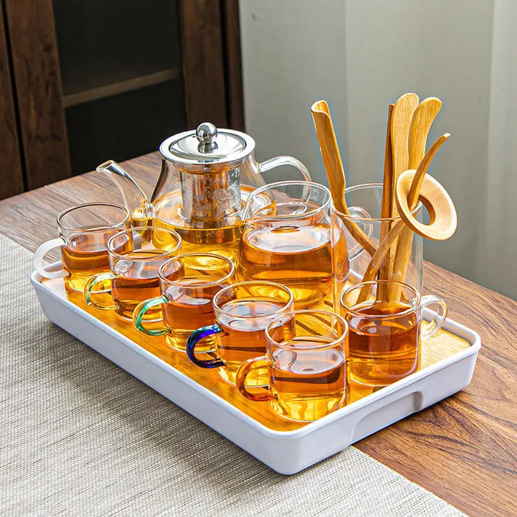 耐热玻璃功夫茶具套装轻奢简约泡茶器透明茶杯红茶花日式办公日式