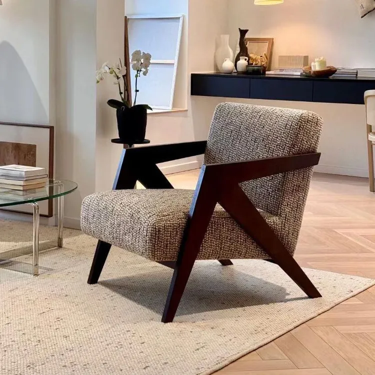 浪漫风情理查德法式设计师沙发椅中古风客厅阳台休闲高端实木沙发