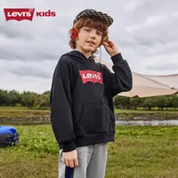 Levi's李维斯保暖纯棉复古男女童装长袖连帽百搭秋冬季D823/D824
