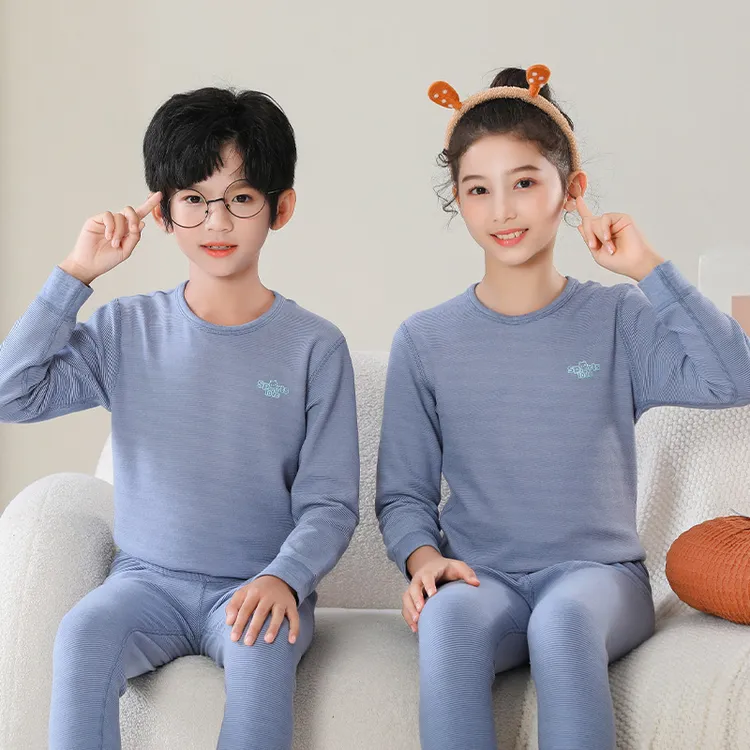 德绒儿童保暖内衣套装秋冬男童女童大童高中初中学生秋衣秋裤内穿