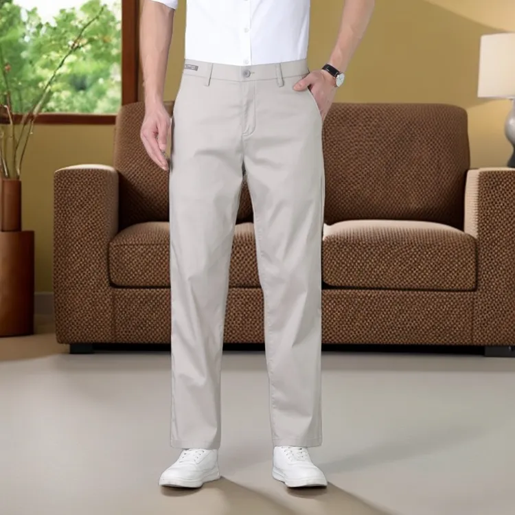 莱赛尔冰爽棉（宽松版）夏季男士休闲裤大直筒商务弹力轻奢薄款潮流