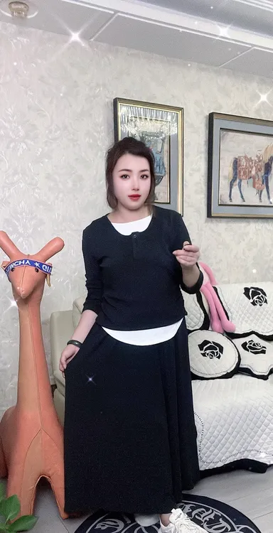 两件套长套裙休闲运动百搭舒适