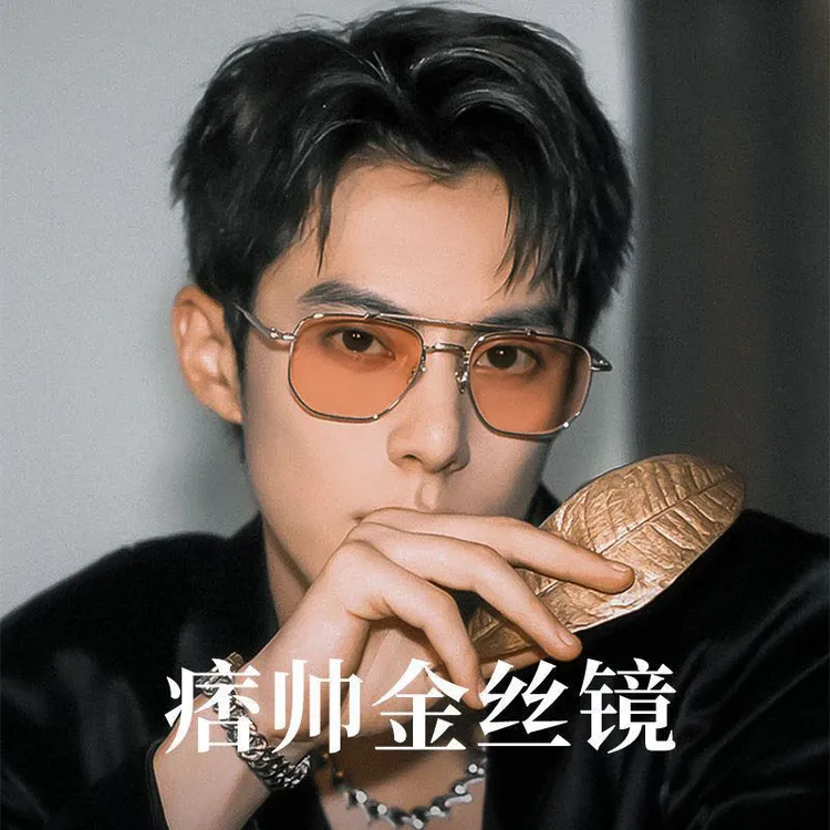 张若昀同款金丝眼镜双梁可配度数感光变色男大脸显瘦女超轻纯欲风