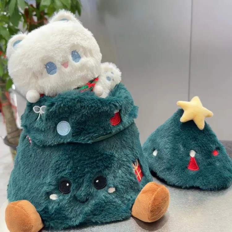 圣诞树公仔礼盒平安果礼袋毛绒玩偶圣诞节礼物送女朋友礼物情侣