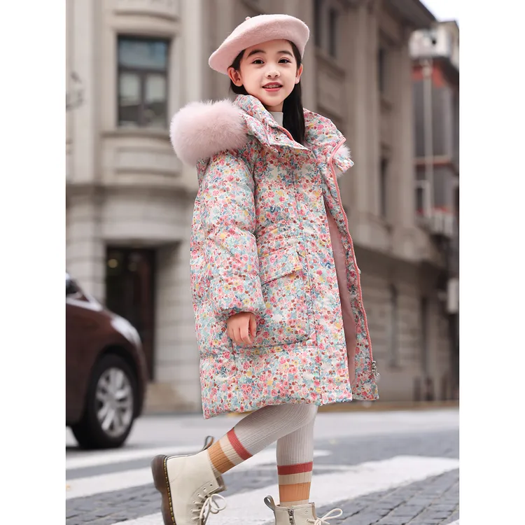 巴拉⁣巴拉2025中长款女童羽绒服加厚新儿童冬季加厚中大童白鸭绒