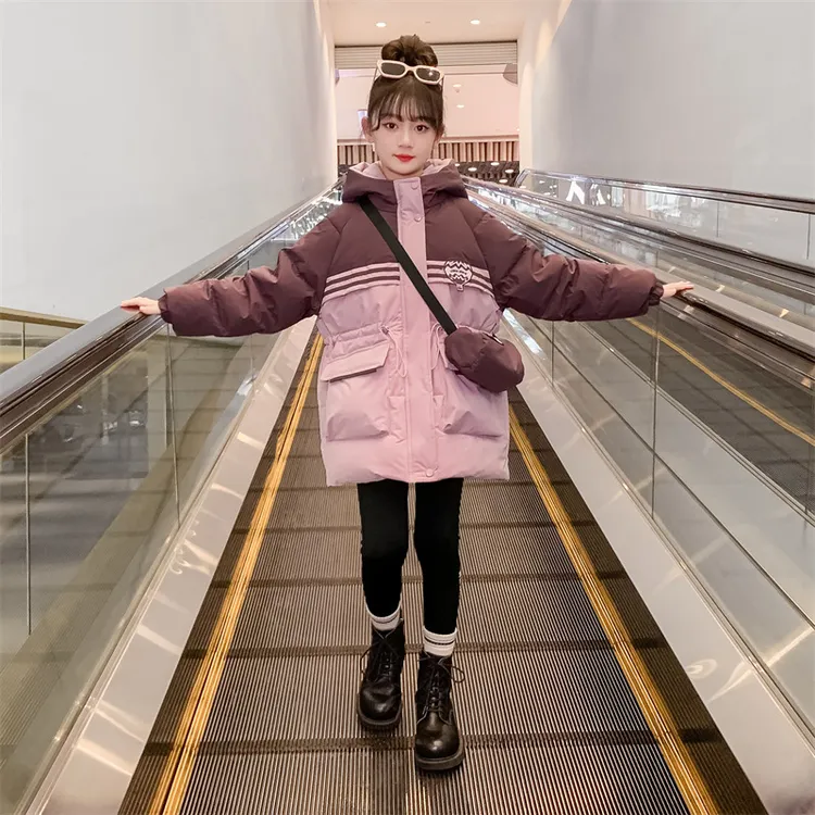 巴拉开门女童羽绒服2025冬季新款儿童装加厚冬装女孩大童白鸭绒