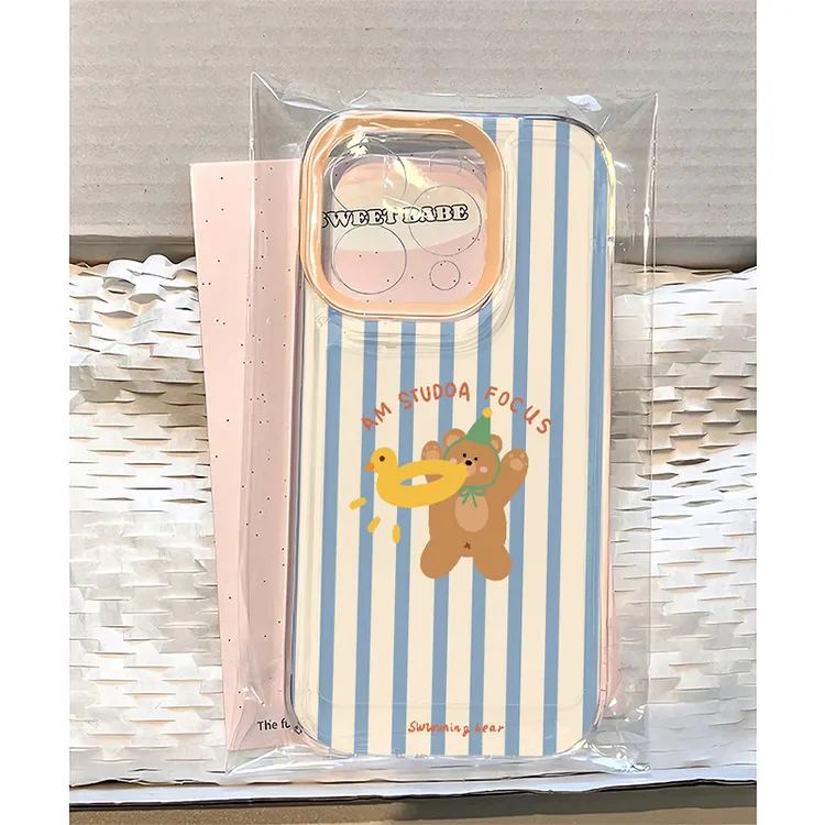 这家壳泳圈鸭子小熊适用iPhone15/13苹果14手机壳华为vivo小米opp