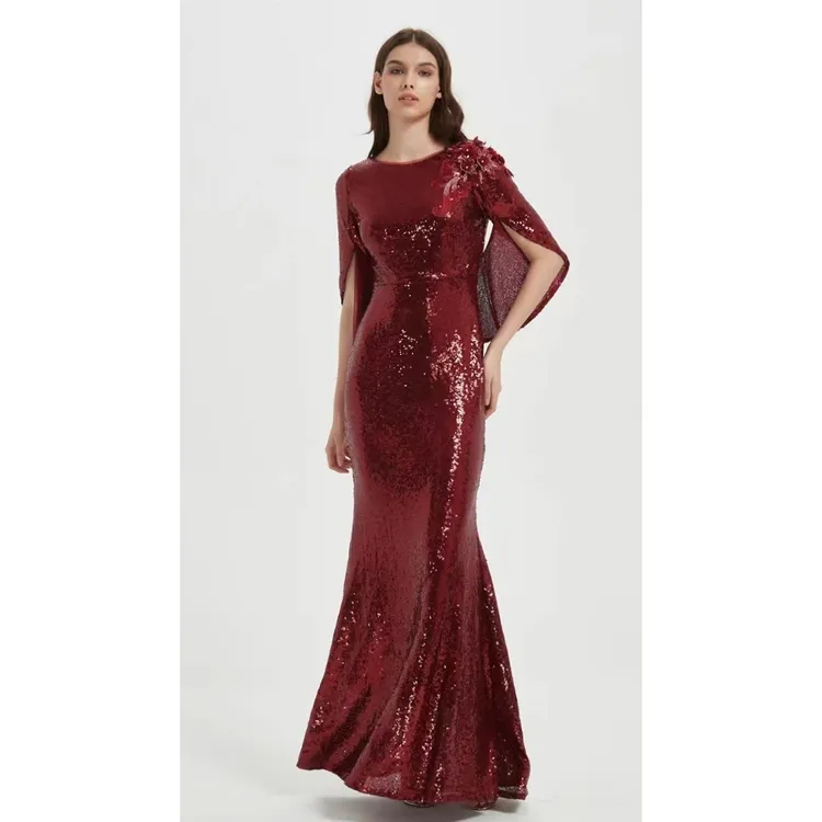 高端喜婆婆喜妈妈婚宴礼服主持人丈母娘婚礼气质法式复古长礼服