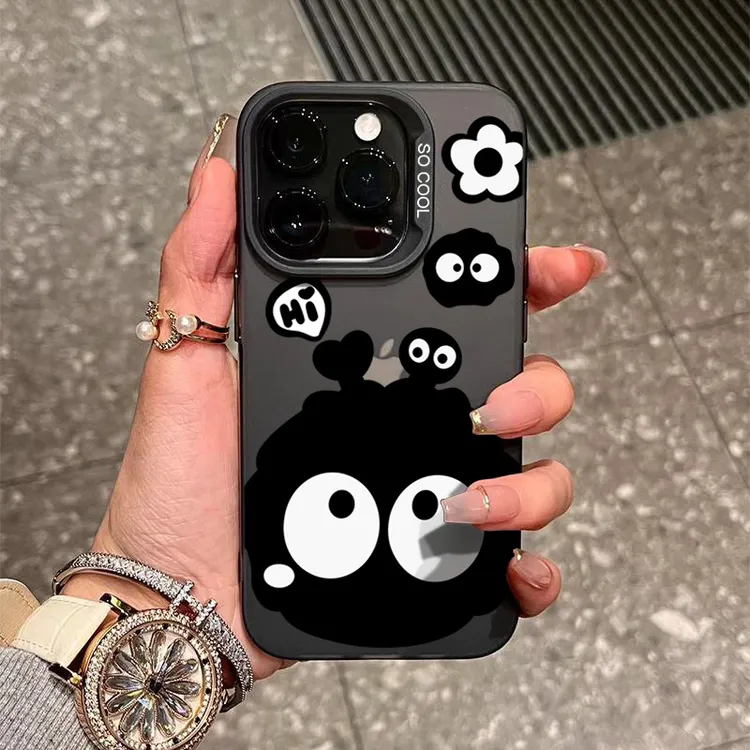 可爱煤球iPhone15_14promax手机壳高级11苹果13P软硅胶12防摔XS套