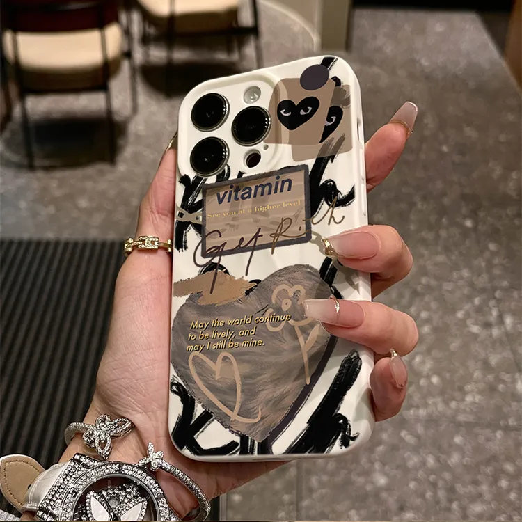 复古原木爱心iphone15苹果手机壳14promax褶皱13P全包12/11软硅胶