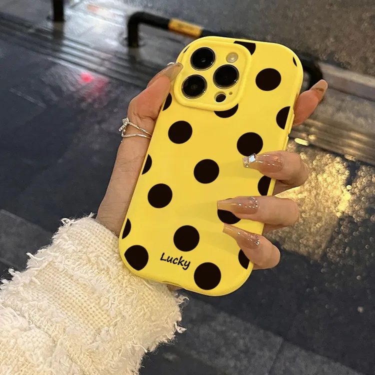 简约波点适用iphone15高级苹果14Promax手机壳13软12防摔11硅胶XS