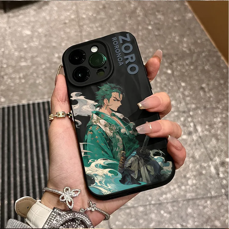 帅气索隆苹果15promax褶皱手机壳iphone14全包13p12软11/8x潮酷7p