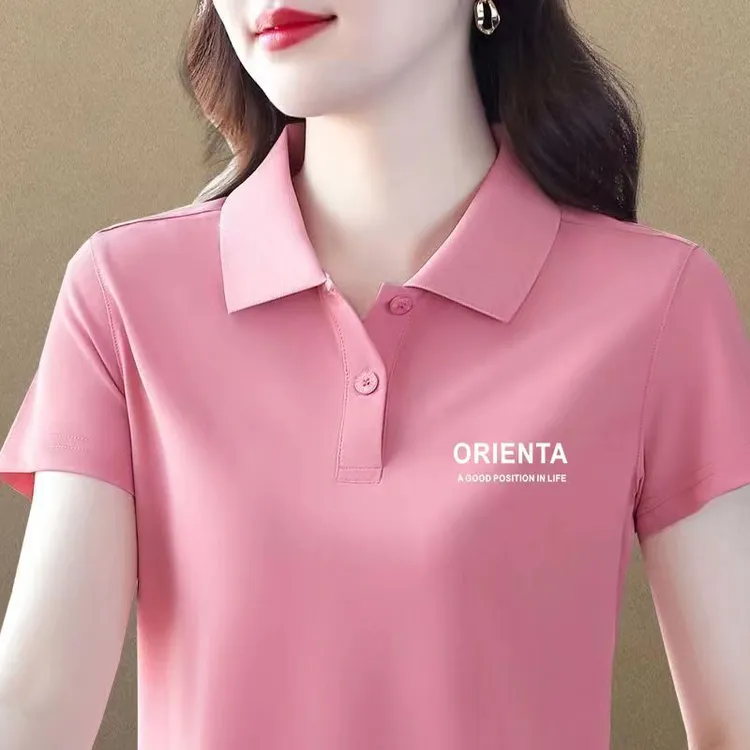 女士运动款夏季新款广场舞蹈服休闲大码显瘦减龄POLO衫百搭时尚