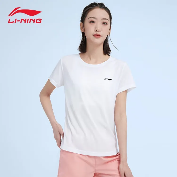 李宁运动t恤女士短袖瑜伽速干衣运动服夏季健身透气训练跑步上衣