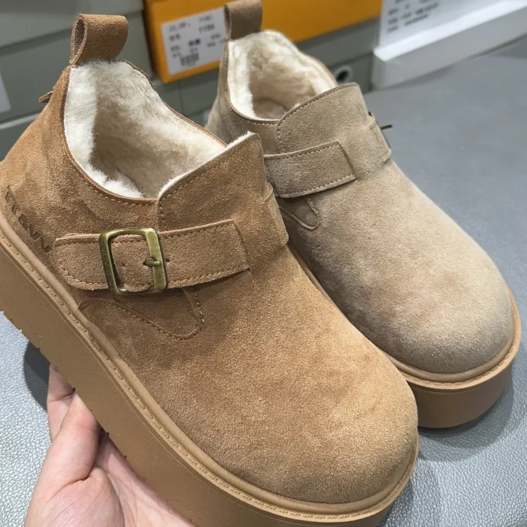 皮毛一体勃肯雪地靴