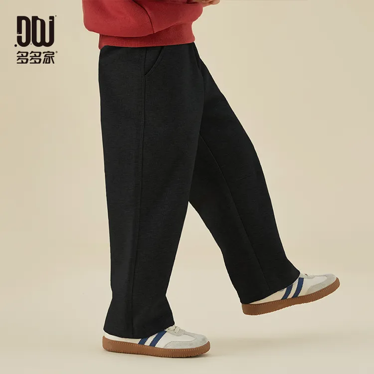 多多家9120【校服裤.直筒卫裤】儿童春秋三针五线直筒运动裤针织裤