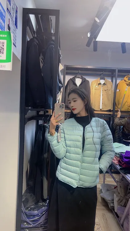 薄款内胆棉袄单排扣冬季外套内穿棉衣圆领口袋女装棉服女式