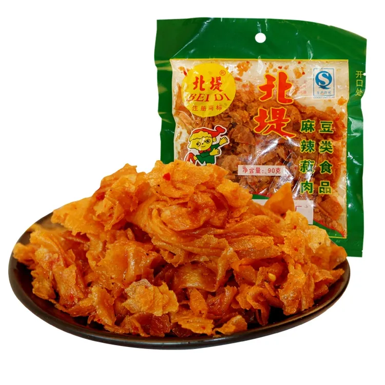 湖南常德特产北堤麻辣肉80g 酸辣北缇麻辣菽肉豆腐皮豆干素肉好吃