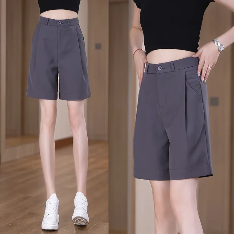 2025夏款西装休闲短裤显瘦高腰直筒百搭外穿薄款宽松韩版