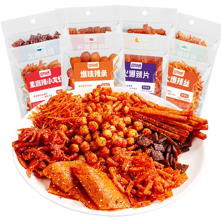 【9·9发8大包】豆有味网红辣条组合解馋小零食礼包儿时怀旧麻辣小吃