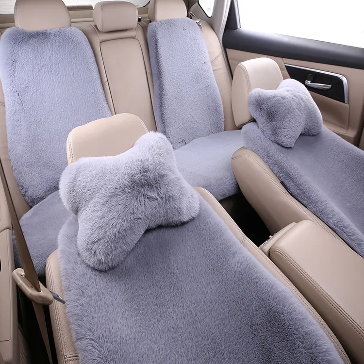 冬季车坐垫带靠背毛绒汽车座垫不掉毛加厚绒毛保暖车垫后排通用垫