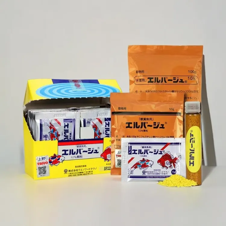 日本进口速溶黄粉上野正品杀菌金鱼锦鲤鱼缸消毒鹦鹉鱼龙鱼通用