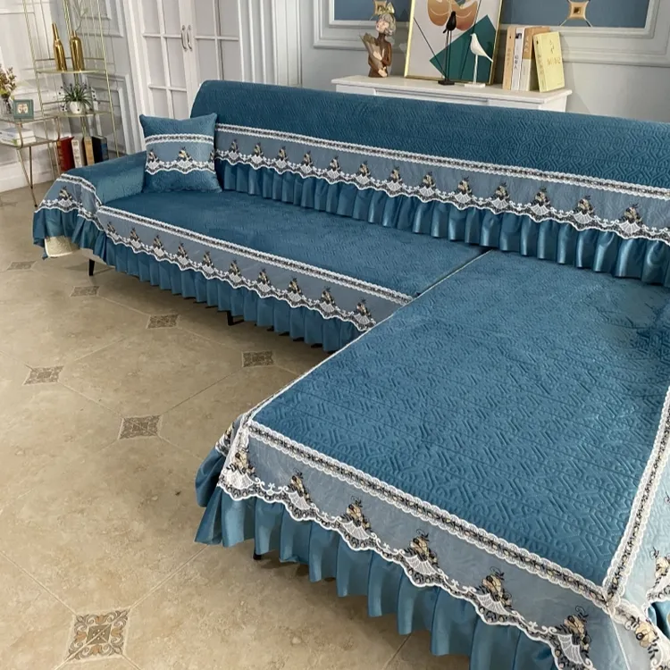 【繁花似锦】四季通用防滑轻奢高档夹棉加厚组合套装全盖靠背搭巾