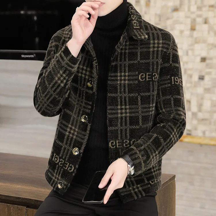 冠欧奥斯 男士外套短款毛呢秋冬季男装夹克加厚款冬装呢子上衣