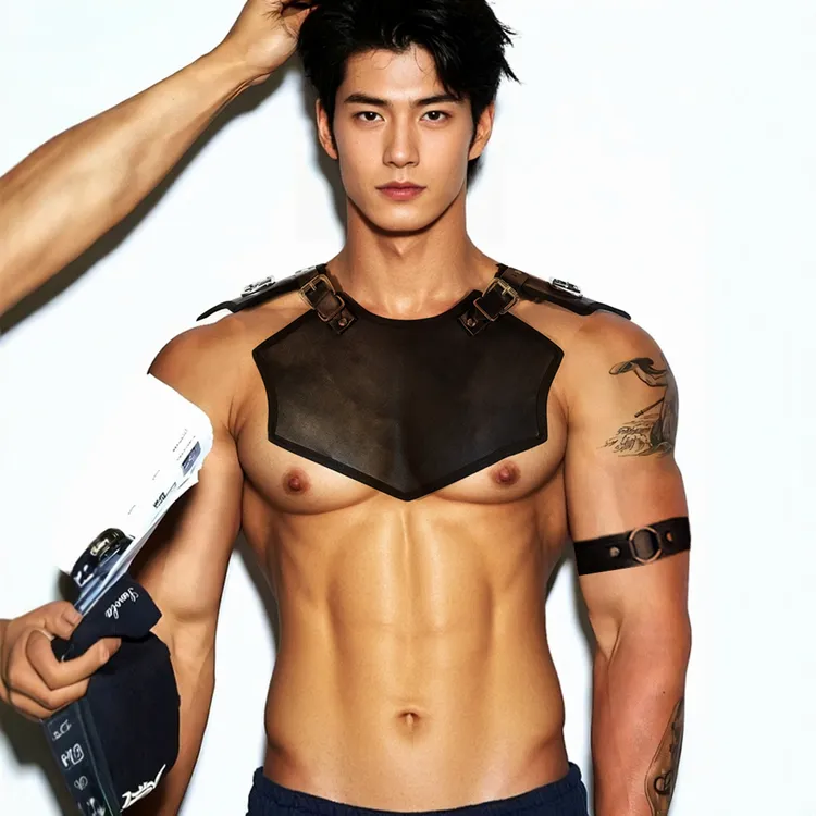 复古皮革战术胸带男女战术马甲坎肩角色扮演拍照cosplay盔甲围兜