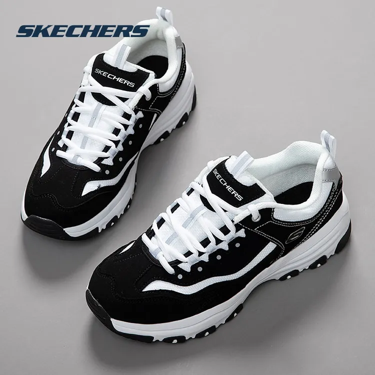 斯凯奇正品男鞋熊猫鞋秋季新款休闲鞋经典款黑白老爹鞋缓震运动鞋