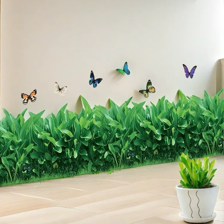 踢脚线家用自粘花草腰线防水地脚线墙贴纸客厅卧室创意墙壁面房间