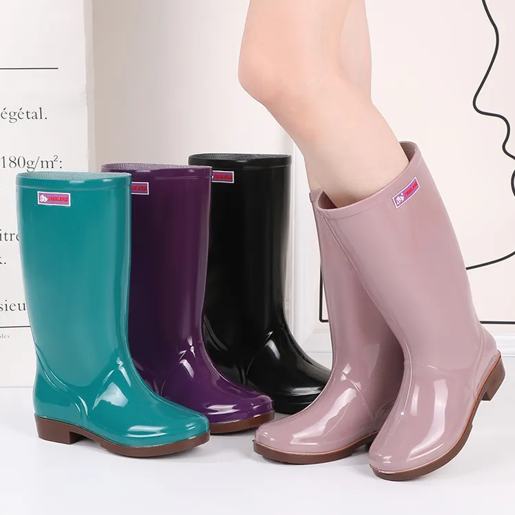 雨鞋女款高筒加棉保暖雨靴防滑防水耐磨外穿工作水鞋厨房劳保胶鞋