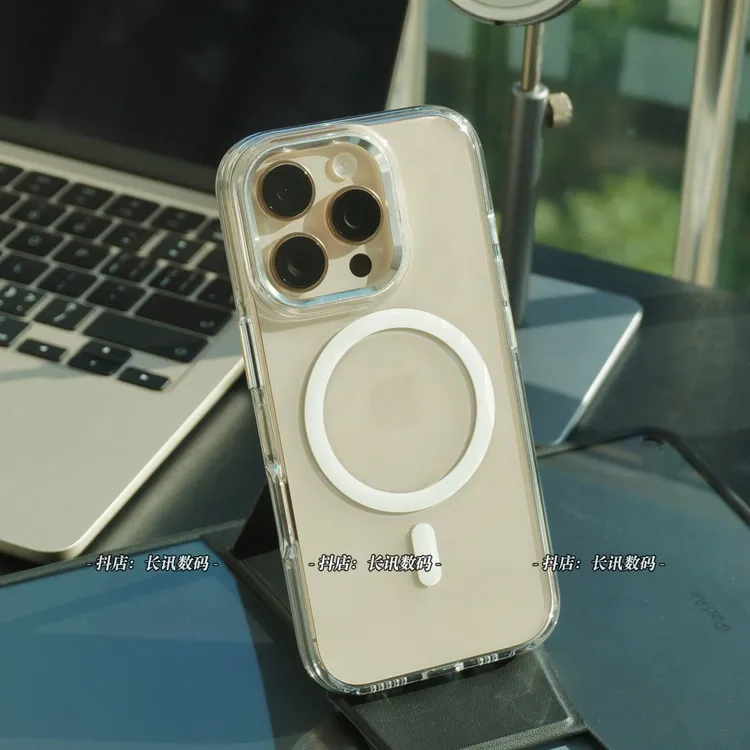 PC金属镜框透明磁吸壳iPhone16ProMax不发黄Magsafe磁吸硬壳15Pro