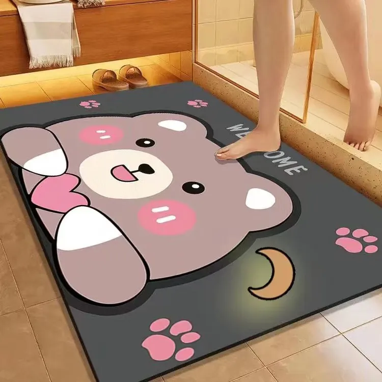 硅藻泥浴室吸水垫卫生间防滑速干脚垫入户门地垫洗手间家用免洗垫