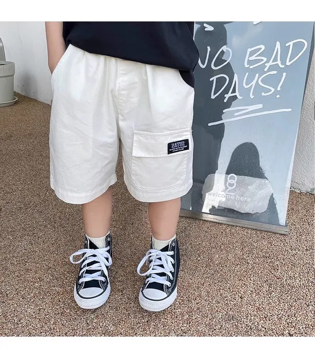 男童裤子夏儿童短裤男小童工装韩版中裤宝宝夏装薄款五分裤黑色潮