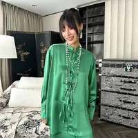 姝繁 绿色新中式上衣衬衫 SUWFA1N666-1