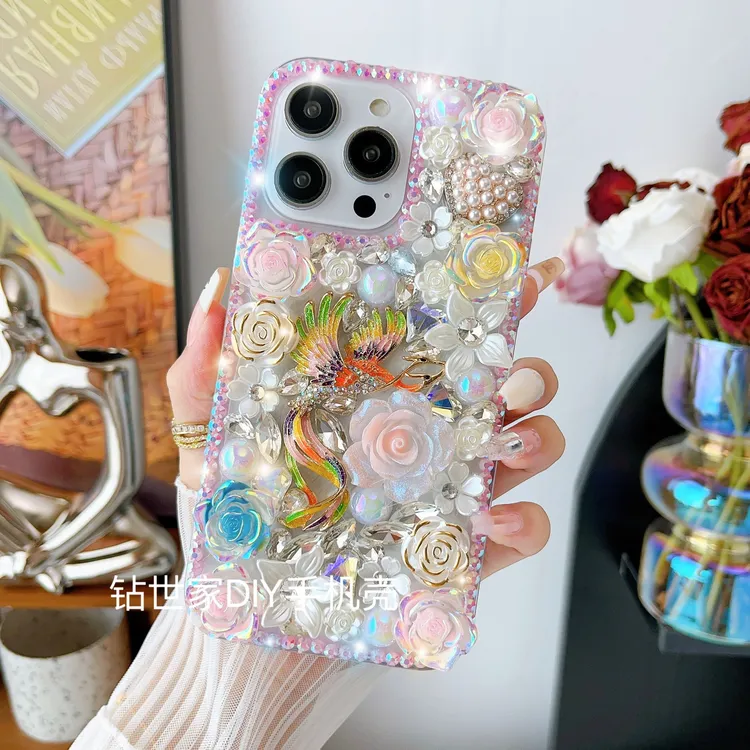 适用苹果17promax/华为/vivo/OPPO凤凰于飞手工防摔ins网红手机壳