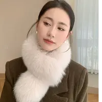 新款仿狐狸毛正反两面保暖毛毛围巾秋冬气质皮草百搭毛领女款