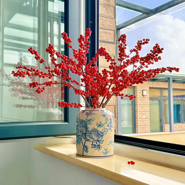 进口北美冬青鲜花切枝红果盆栽年宵花束银柳水培植物室内花卉真花