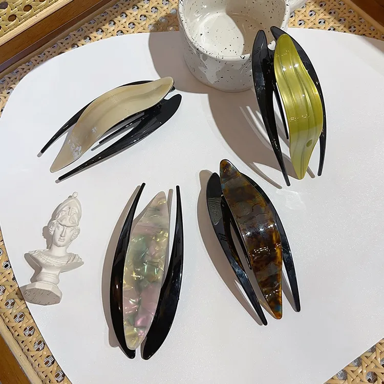 温柔水漾醋酸发夹简约燕尾夹无痕脑后饰物耐用优雅头饰质感佳