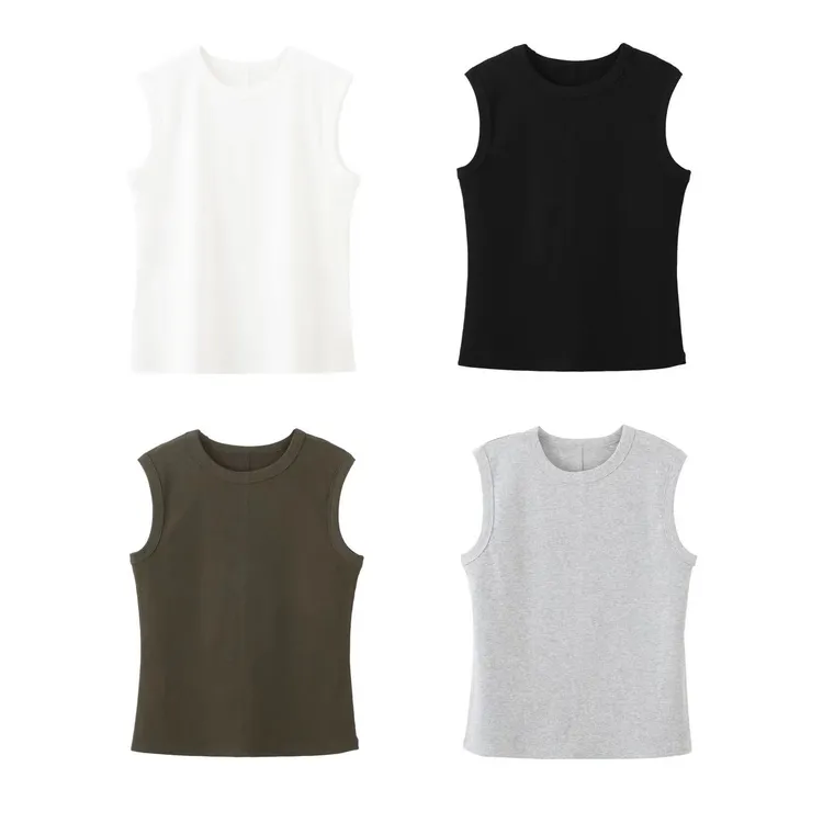 ⌜row风背心⌟优可丝螺纹弹力纯色百搭背心百搭老钱风女装530718