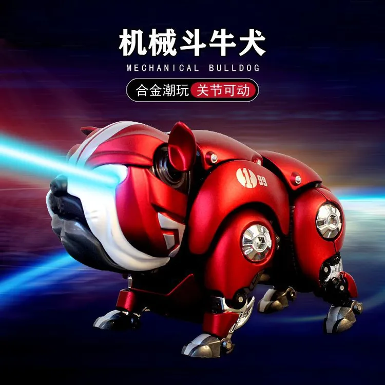 合金机械恶霸犬关节可动萌宠潮玩公仔手办办公室模型车载摆件玩具