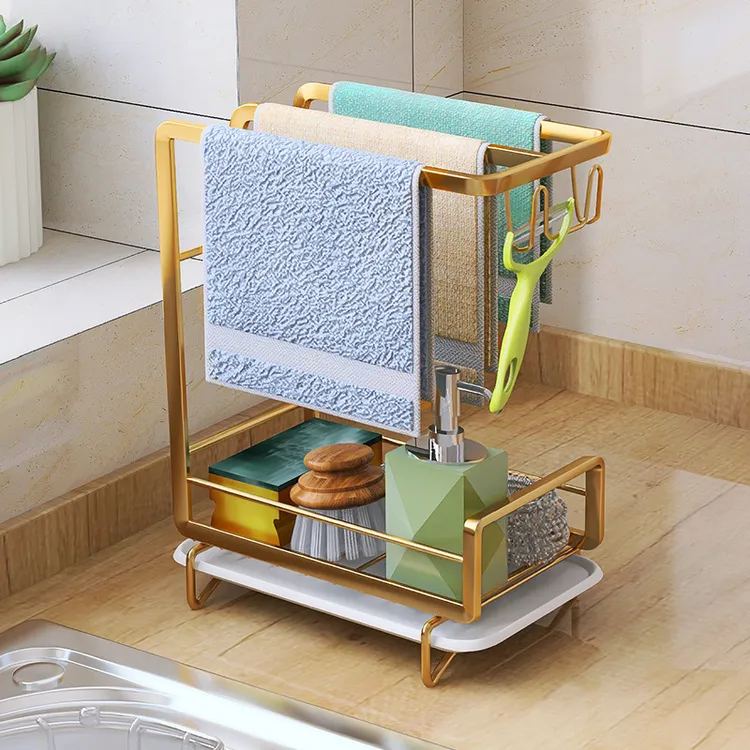 抹布架厨房置物架免打孔壁挂洗碗布收纳海绵沥水架置物架